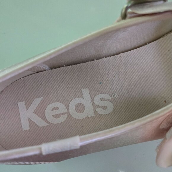 Keds Mary Jane Satin Sneaker Shoe Rose Hook And Loop Closure Size 8.5 - Picture 11 of 13